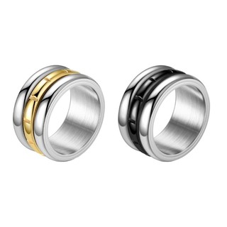 Trái Ba Nhẫn Xoay Vòng Hình Học Titan Thép Giảm Căng Thẳng Nhẫn Phụ Kiện Ngón Tay Đương Đại Cho Nữ