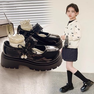 Bé Gái Da Đen Cho Tiệc Cưới Trường Khai trương Thời Trang Đồng Phục Phong Cách Trẻ Em Mary Janes Với Ngọc Trai Công Chúa