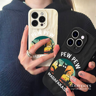 ibumpers Ốp Điện Thoại iPhone Họa Tiết Mèo Đen Mát Mẻ Cho IPhone 16 15 14 12 13 11 Pro Max IP 7 8 Plus X XS XR Xếp Ly Ốp Lưng Silicon Mềm Chống Sốc