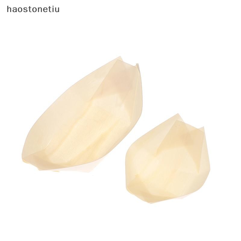 NS 50 Chiếc Gỗ Thuyền Đĩa Sushi Salad Món Tráng Miệng Bát Gỗ Phục Vụ Bát Dùng Một Lần Sushi Phục Vụ Khay Sushi Thuyền Đĩa NS