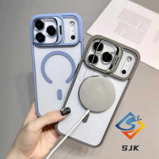 Ốp điện thoại từ tính Acrylic trong suốt có chân đế máy ảnh kim loại iPhone 17 Pro Max 17Air ip 16 15 14 13 12 11 Pro Max 14 / 15 / 16Plus Vỏ bảo vệ