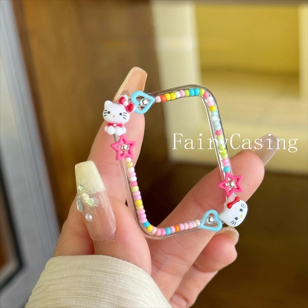 Vỏ PC Hạt Dễ Thương Cho Mi Band 9 8 10 Vỏ Bảo Vệ Ốp Lưng Cho Mi Band 9 10 Vỏ Phiên Bản Gốm Sứ