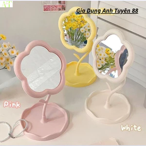 Gương decor để bàn trang điểm hình hoa xinh xắn AMIZIN