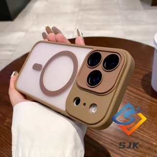 Ốp điện thoại từ tính Matt Acrylic Skin Feel có bảo vệ ống kính máy ảnh cho iPhone 17 Pro Max 11 12 13 14 15 16 Pro Max 17Air 16 / 15 / 14 Plus Bảo vệ thời trang