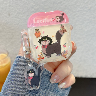 Cat Lucifer cho AirPods 1 / 2 3 Pro Pro Pro2 Airpod4 Bộ tai nghe Vỏ bảo vệ Bluetooth không dây AirPods Pro 3 4 Vỏ bảo vệ tai nghe