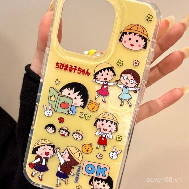 Ốp Điện Thoại Thích Hợp Cho iPhone Cherry Maruko 17 / 16 / 15promax / 14 Phong Cách Mới 13 / 12 / 11pro Niche xsmax / xr Sáng Tạo Chống Sốc Lỗ Lớn Bao Gồm Tất Cả BO1U