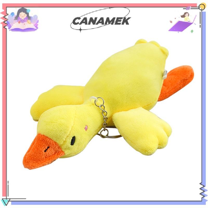 CANAMEK Vịt Sang Trọng Búp Bê Lông Tơ Móc Khóa Động Vật Dễ Thương Thiên Nga Ngỗng Mềm Búp Bê Nhồi Bông Schoolbag Mặt Dây Chuyền Trẻ Em Bé Gái Quà Tặng Sinh Nhật CSF