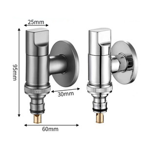 Vòi Máy Giặt Thép Không Gỉ - Van Tự Động Chặn Nước, Snap - On Joint, Siêu Ngắn