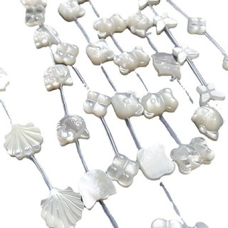 Phụ Kiện Trang Sức DIY Vỏ Tự Nhiên Fritillary Dễ Thương Ngọc Thỏ Mèo Con Lỗ Thẳng Hạt Vòng Tay Vòng Cổ Bông Tai Phụ Kiện