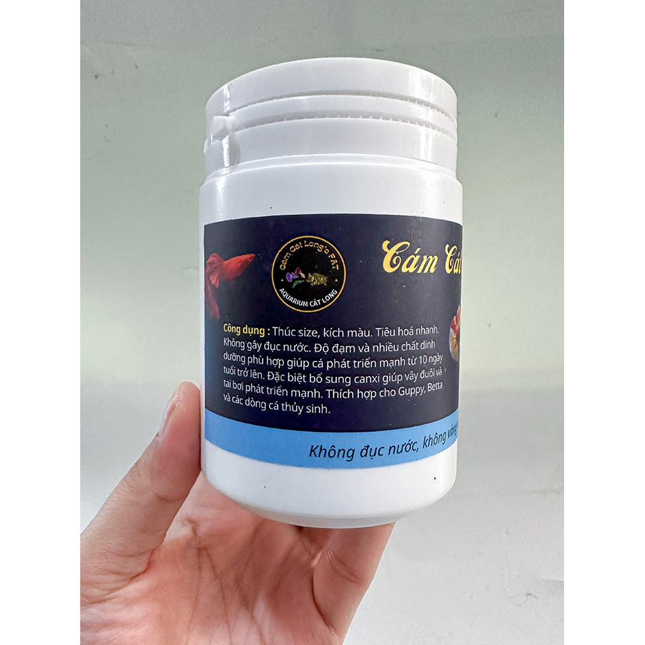 Cám Cát Long’s FAT Thức ăn cho cá guppy, betta và các loài cá cảnh khác (Hủ 100gram)