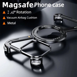 Ốp điện thoại không khung hình Eary Z cho iPhone 17 16 15 Pro Max / Plus / Pro / 15 14 13 Pro max Vỏ kim loại cản từ tính 36-0° Xoay có chân đế