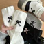2 Đôi Tất Cotton Thêu Nơ Y2K - Tất Ống Giữa - Tất Bắp Chân Học Sinh Phong Cách Miumiu - Tất Dài Cho Bé Gái Mùa Hè - Ngọt Ngào, Hàn Quốc - Mềm Mại, Mỏng, Thoáng Khí