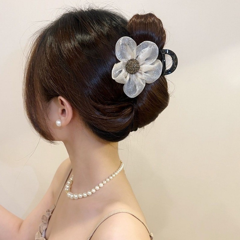[Nổi bật] Kẹp hoa lưới đính đá - Ngọt ngào, thanh lịch, dễ thương - Kẹp tóc thanh lịch Hàn Quốc - Phụ kiện tóc cho bé gái - Kẹp cá mập Barrettes - để hẹn hò, tiệc tùng