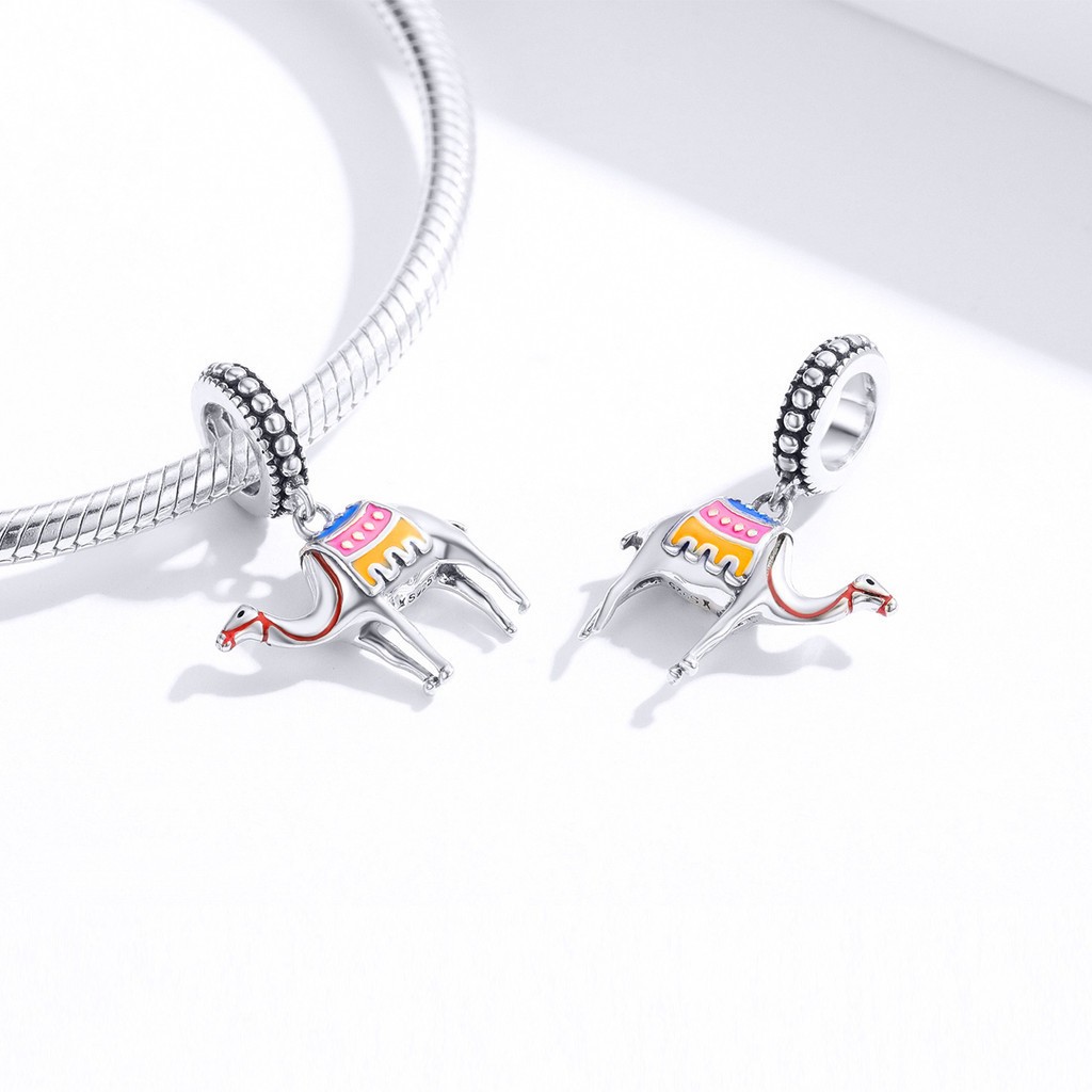 Bamoer Bạc 925 Quyến Rũ Gấu Trúc Đáng Yêu Hổ Động Vật Hoang Dã Mặt Dây Chuyền Phụ Kiện Thời Trang Quà Tặng Sinh Nhật SCC2811