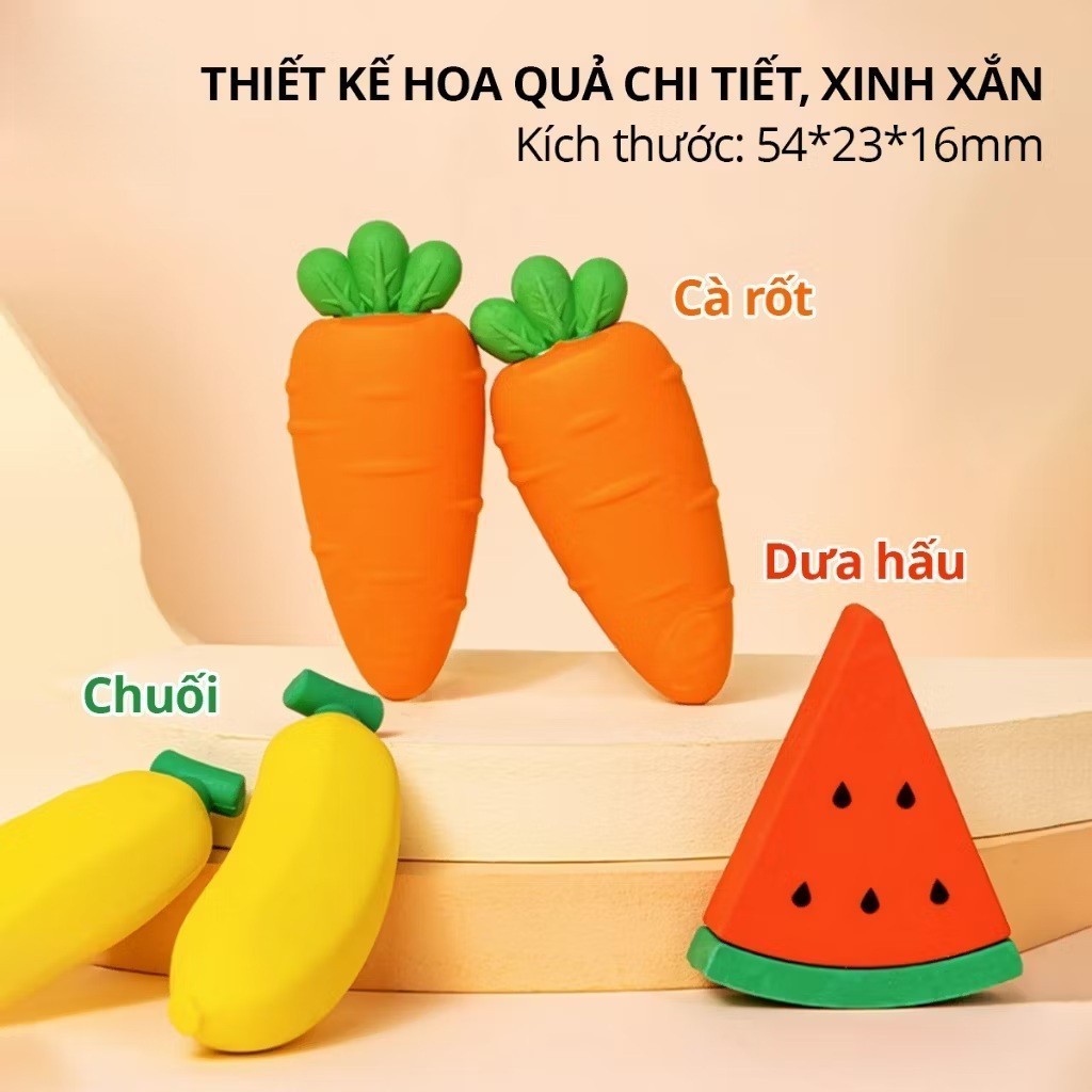 Gôm Tẩy Bút Chì Hoa Quả Khổng Lồ Deli VP414 - Tẩy Chì Tẩy Sạch Ít Vụn An Toàn Cho Bé