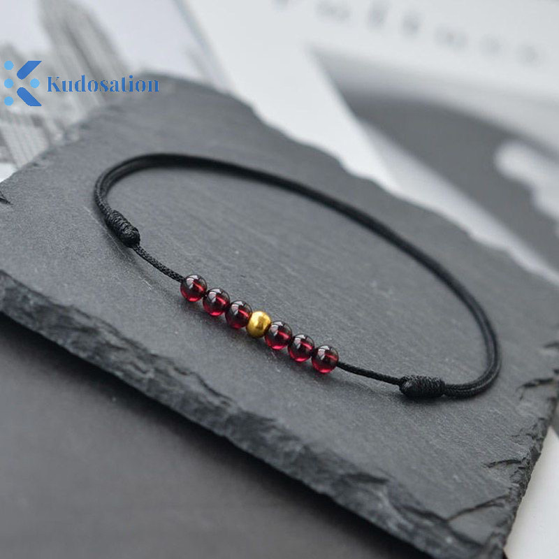 Vòng Tay Dây Kudosation Dành Cho Nữ, Tay Dây Đỏ Vòng Tay Cô Gái Sinh Nhật Tình Bạn Quà Tặng May Mắn Trang Sức Đỏ Đen