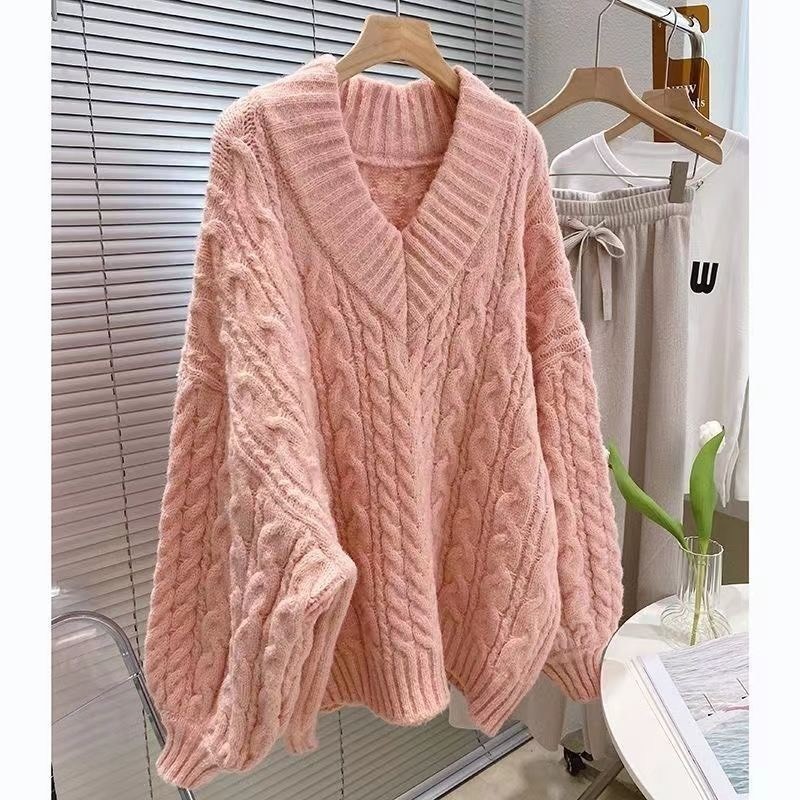 Áo len nữ mùa đông form rộng dáng dài thiết kế tay bồng phối cổ chữ V hottrend hàng QCCC BA SP55