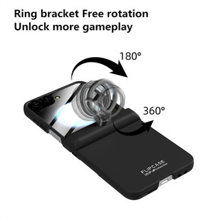 Dành Cho Samsung Galaxy Z Flip 6 Z Flip 5 Vỏ Sang Trọng Nhiều Màu Sắc Thân Thiện Với Da Mờ Gấp Bản Lề Vòng Giá Đỡ Có Gương Phim Chống Sốc Bìa Cứng
