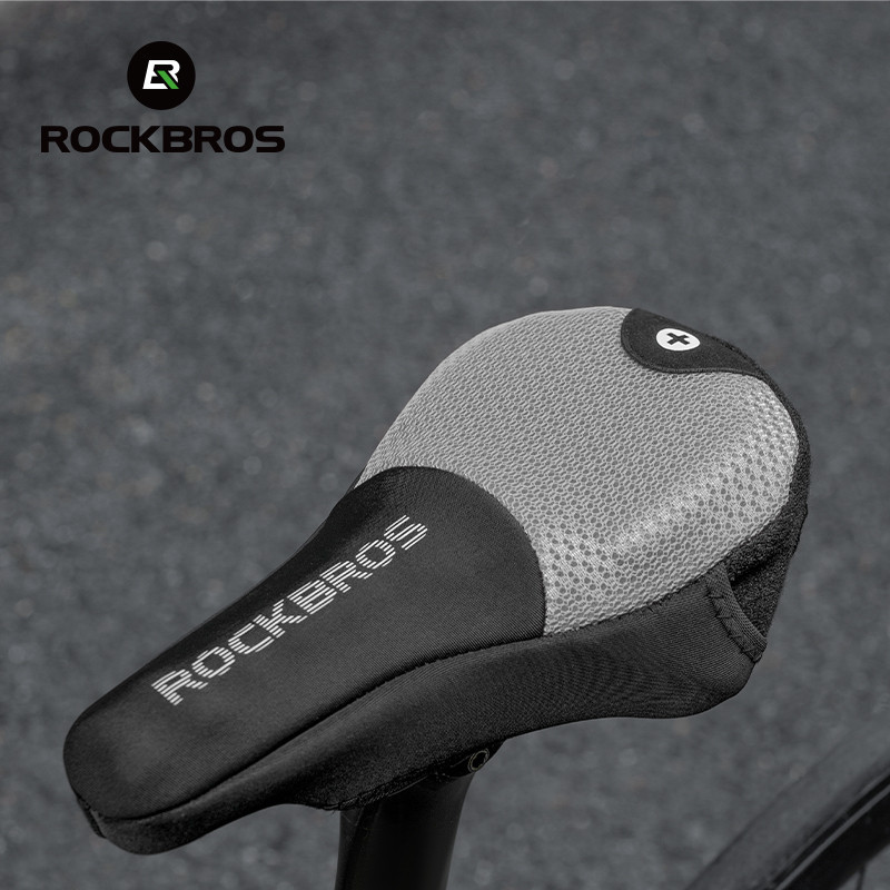 Rockbros Xe Đạp Imflatable Yên Đệm Mềm Mại Thoáng Khí Chống Sốc Silicon Chống Trơn Trượt Yên Xe Đạp Bọc Ghế Có Nắp Mưa