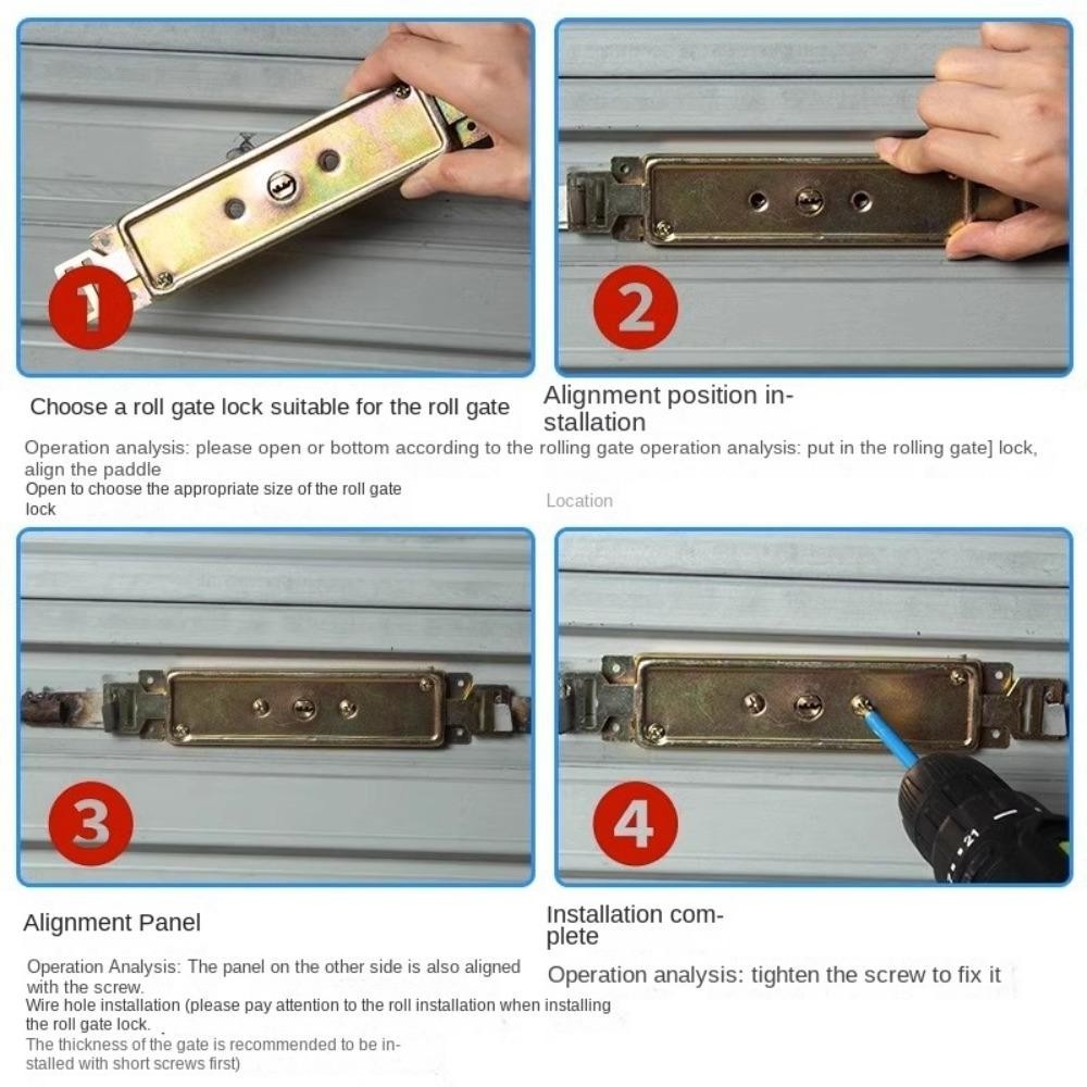 [Vận chuyển nhanh] Khóa cổng cuộn SIMPLEAID, khóa cửa cuốn phần cứng chìa khóa, chống trộm hình chữ thập hợp kim dày