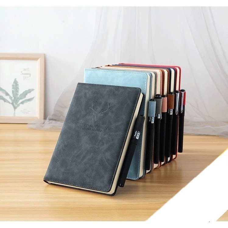 Sổ tay bìa da A5 360 trang hình hươu sổ ghi chép note kế hoạch Tuệ Minh ...