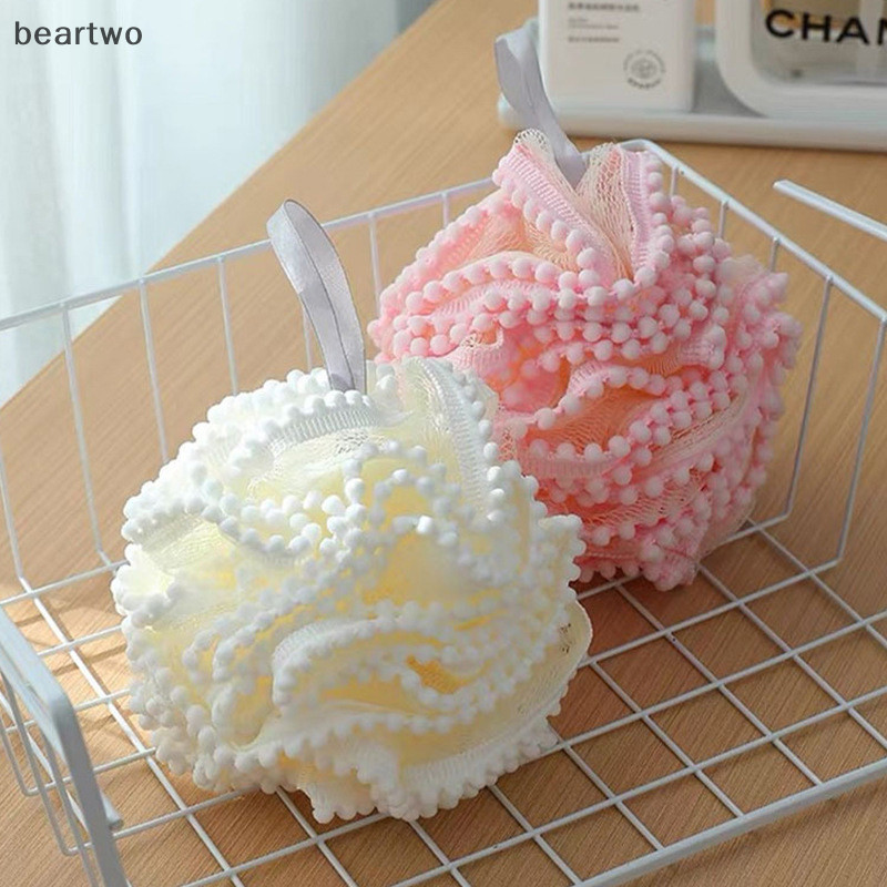 < Beartwo > Bàn chải làm sạch da bằng lưới mềm Bọt biển tắm Puff Tẩy tế bào chết Tẩy tế bào chết Phụ kiện tắm hoa đẹp