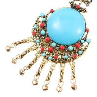 [Còn hàng] Vòng cổ mặt dây chuyền Bohemian NOOKSTORY, Vòng cổ Bohemian cổ điển bằng hợp kim, Quà tặng chất lượng cao Trang sức Vòng cổ dài ngọc lam cho bé gái
