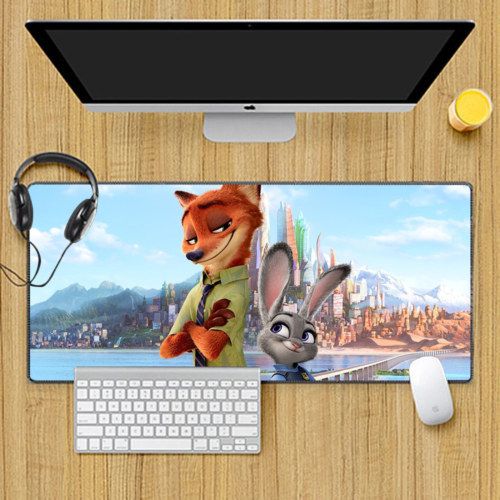 Zootopia Mousepad HD In Máy Tính Game Thủ Khóa Cạnh Chống Trơn Trượt Miếng Lót Chuột XXL90x40cm Bàn Phím PC Để Bàn Pad