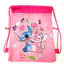 YB2 Stitch Trang trí chủ đề Túi dây rút không dệt màu xanh và hồng Túi ba lô dây rút co giãn