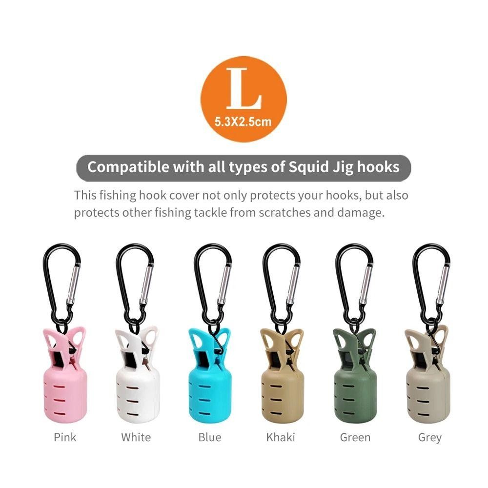 CQCJ Set 6 Dụng cụ Mực Jig với Carabiner bảo vệ mồi câu cá thực tế