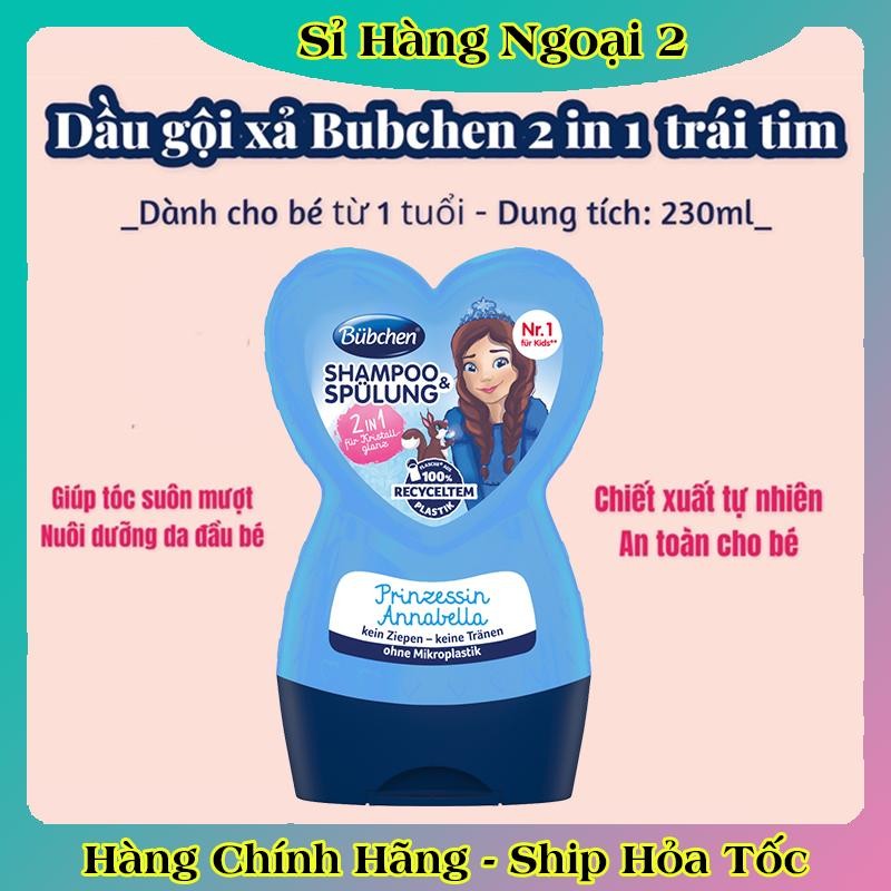 [auth] [ Nội địa Đức Đủ Bill] Dầu gội xả Bubchen 2in1 hình trái tim cho bé từ 1 tuổi chai 230ml [Hot]
