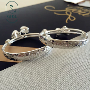GHGl Vòng tay an toàn trẻ em, bạc, quà tặng năm mới/sinh nhật, bao bì hộp quà, phụ kiện đơn giản thời trang