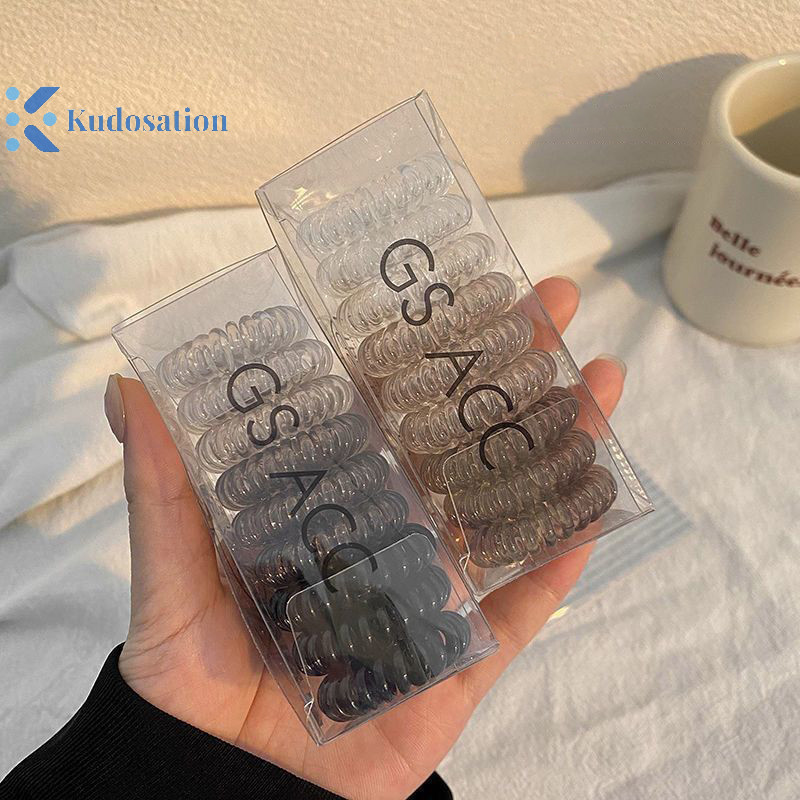 Kudosation 9 Cái / bộ Dây Buộc Tóc Nhiều Màu Sắc Đàn Hồi Nhựa Tóc Dây Cao Su Dây Điện Thoại Scrunchies Phụ Kiện Tóc Mũ nón