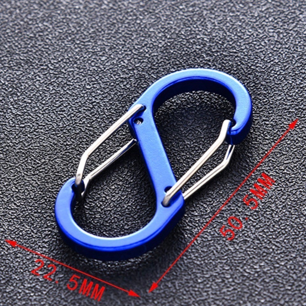 Móc khóa carabiner loại S ngoài trời bằng hợp kim nhôm