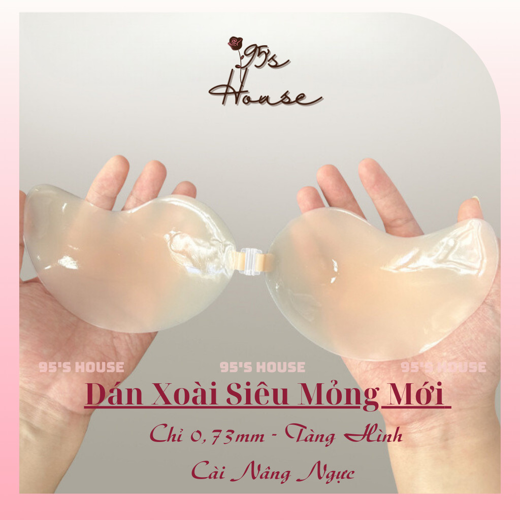 Áo dán nâng ngực Silicone Siêu Mỏng Tàng Hình , Miếng dán ngực cài trước tạo khe hình Xoài DN04-1