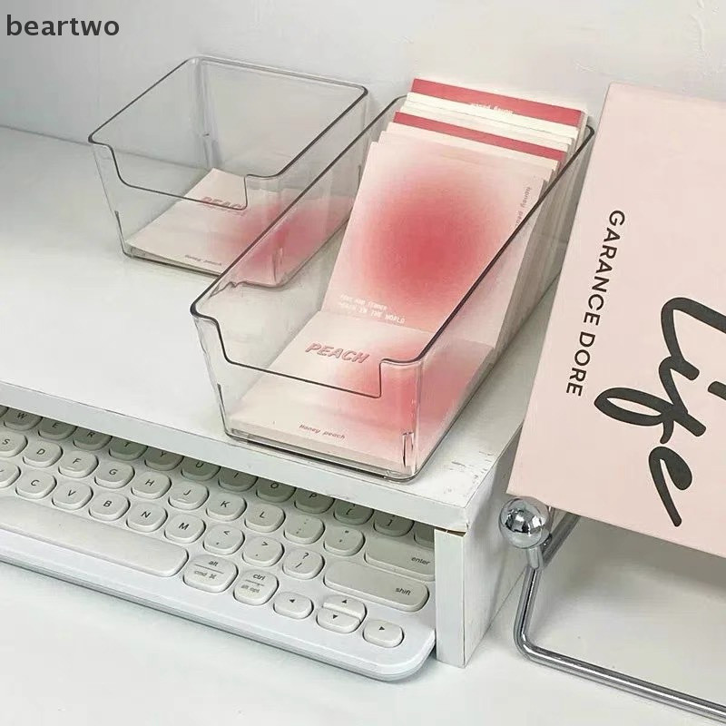 < Beartwo > Hộp Bảo Quản Trong Suốt Hộ Gia Đình Hộp Dài Vừa 1 Máy Tính Để Bàn Nhựa Sắp Xếp Đẹp