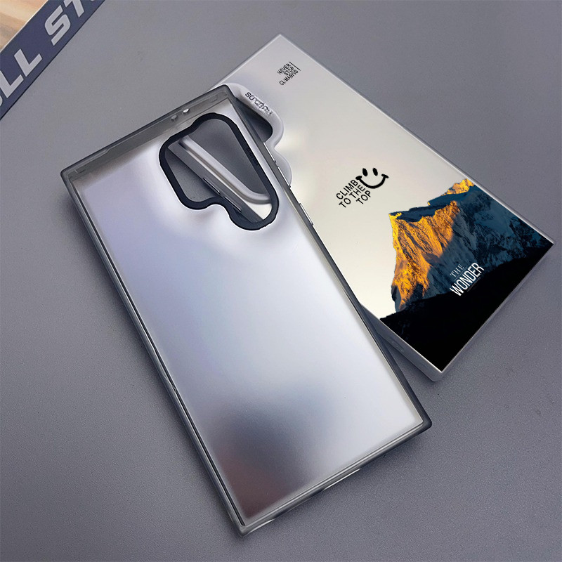 Phong cảnh tuyệt vời của Meili Snow Mountain Micro Matte Hard Frosted Case cho Samsung S25 Ultra S24 Ultra S23U Galaxy S24 + S24FE S22U S20FE S21 S20 Vỏ chống sốc chống vân tay