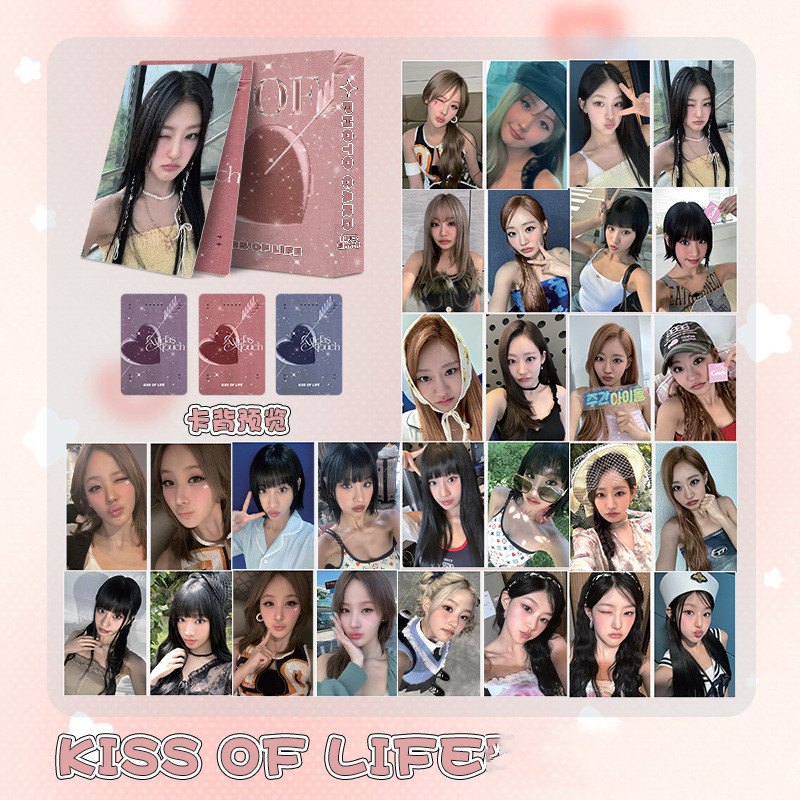 Linxx 50 Chiếc KISS OF LIFE Thẻ Laser Holographic Kpop Photocards Dòng Bưu Thiếp
