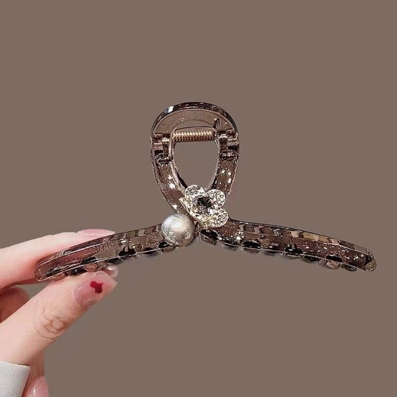 Mauropoli [Sẵn Sàng] Kẹp Tóc Đầu Sau Nữ Phong Cách Mới Ánh Sáng Cao Cấp Phong Cách Sang Trọng Kẹp Tóc Tinh Tế Cao Cấp Mũ Đội Đầu Kẹp Cá Mập