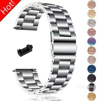Dây kim loại 22mm 20mm cho Samsung Galaxy Watch 7 6 5 4 40mm 44mm 46mm 5Pro 45mm Dây đeo bằng thép không gỉ cho Amazfit Correa
