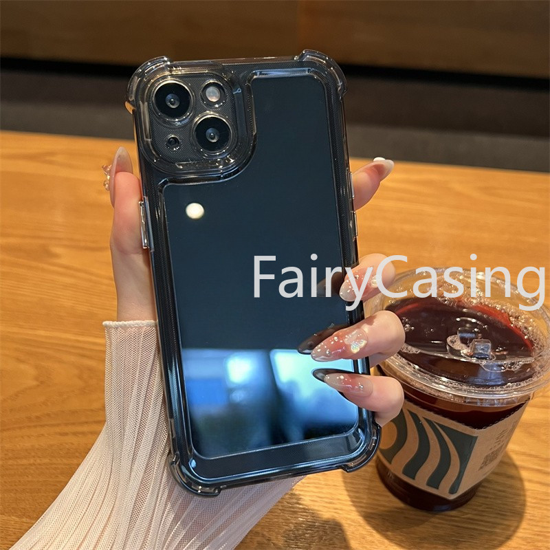 Ốp Silicon Trong Suốt Chống Sốc Sang Trọng Cho iPhone 16 15 14 13 12 11 Pro Max X Xs XR Max 7 8 Plus Bốn Góc Chống Rơi Trường Hợp