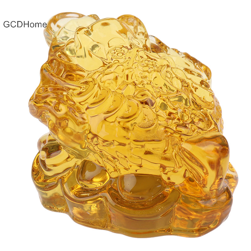 Gcdhome Trung Quốc Pha Lê Vàng Phong Thủy May Mắn Ếch HOT Trang Trí Nhà Cửa Quà Tặng