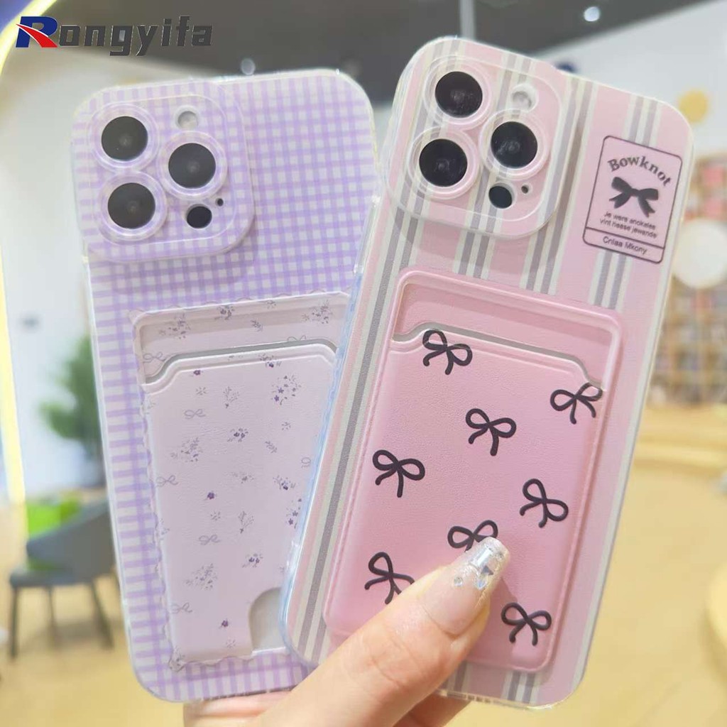Nơ Túi Đựng Thẻ Dành Cho Samsung Galaxy M55 M54 M35 M15 M14 M23 F23 M33 M52 M53 5G M13 F13 4G M30 M31 Prime F41 M30S M21 M21S Ví Đựng Vỏ Mềm Chống Sốc Chống Rơi