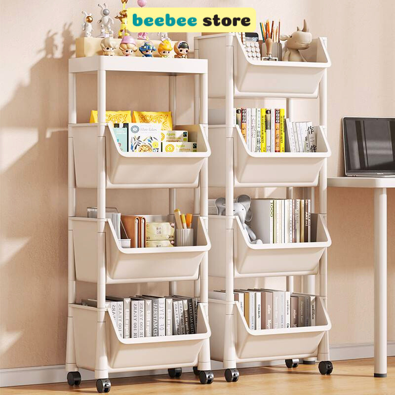 Kệ Đê đồ 3 Tầng Đa Năng Có Bánh xe , Kệ Sách, Kệ Phòng Khách, Phòng Học, Nhà Bếp, Phòng Tắm (393)