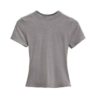 Áo thun nữ cổ tròn tay ngắn Skims mùa hè ôm sát co giãn cao | Áo crop top dáng ngắn chất mỏng mềm mát form đẹp