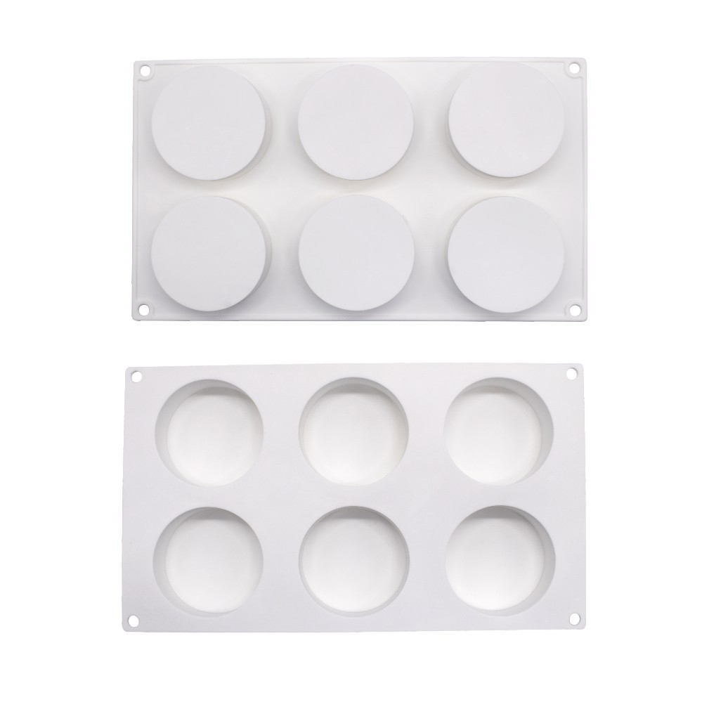 6 Khoang Phẳng Hình Trụ Khuôn Bánh Silicon Swear Mousse Món Tráng Miệng Khuôn Tự Làm Khuôn Nướng Bánh Xà Phòng Handmade Khuôn Nến Hương Liệu Thạch Cao Khuôn Nướng Khuôn Dụng Cụ