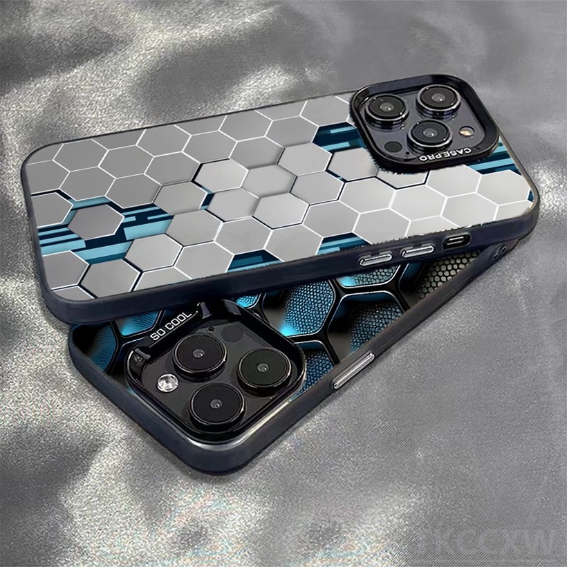 Cặp đôi tổ ong Lingge Aurora mát mẻ cho Redmi K70 K60 K50 K40 K30 Pro Ultra Gaming K70E13C 12C 10C 9C 12 10 A1 A2 màu mờ bạc Vỏ cứng mờ