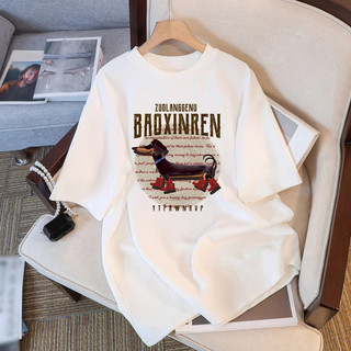 Mới 100% Cotton Plus Size 3XL Tay Ngắn Oversize Áo Thun Nữ Plus Size Tee Rời Thương Hiệu Địa Phương Hàng Đầu Nữ