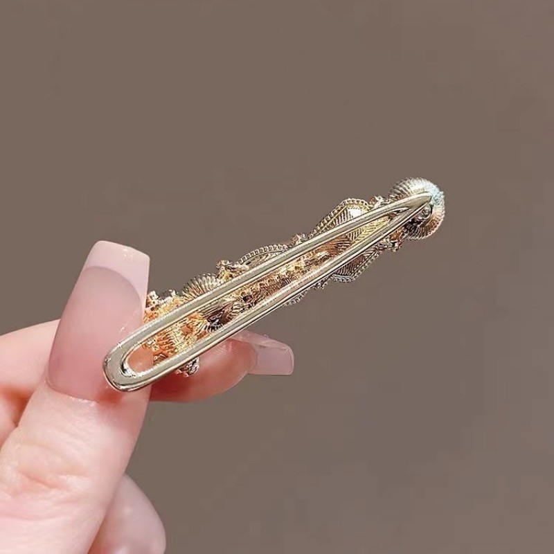 Mauropoli [Sẵn Sàng] Mũ Đội Đầu Kẹp Nhỏ Pha Lê Cao Cấp Đơn Giản Trên Đầu Kẹp Lưng Nổ Kẹp Bên Kẹp Tóc Kẹp Mỏ Vịt Kẹp Tóc Nữ