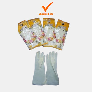 Găng Tay Cao Su Siêu Dai Rửa Bát Hoa Hồng Loại Dài Chống Trơn Trượt Rửa Chén Không Mùi Giá Rẻ Đủ Size
